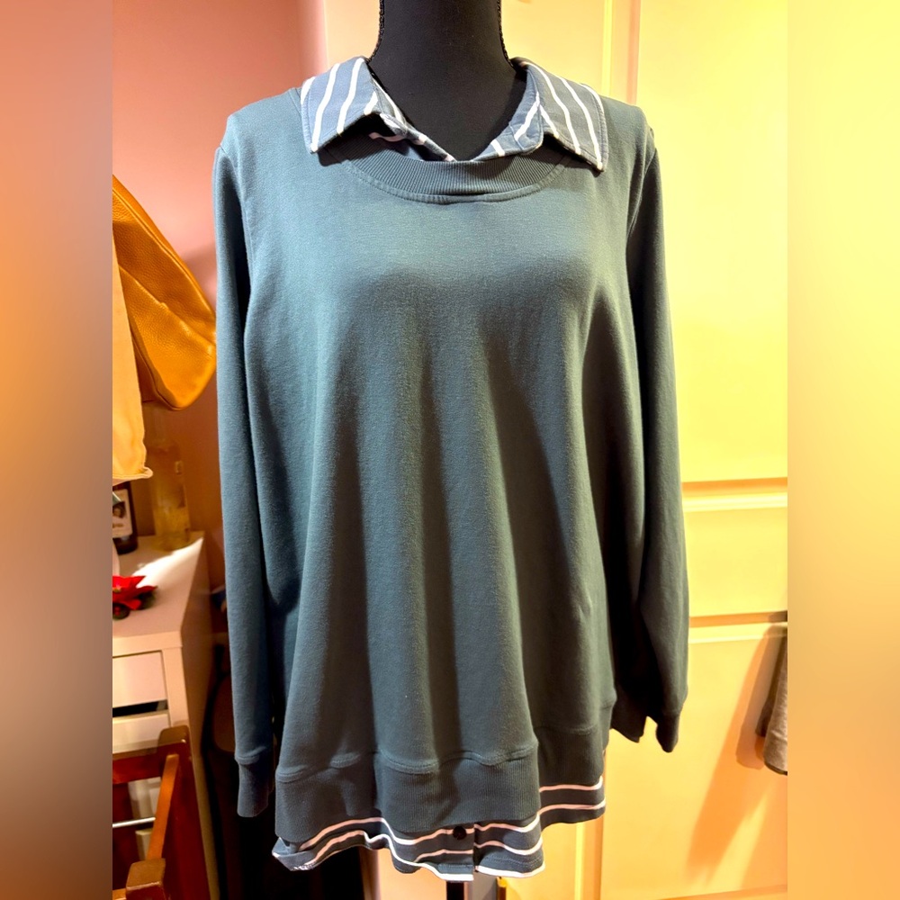 Jersey style faux layered top